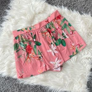 {Express} Tropical Print Pull-On Skort